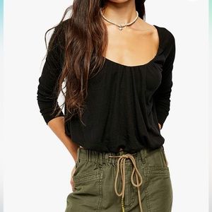 We The Free Women's Bondi Knit Waffle Thermal Top Black